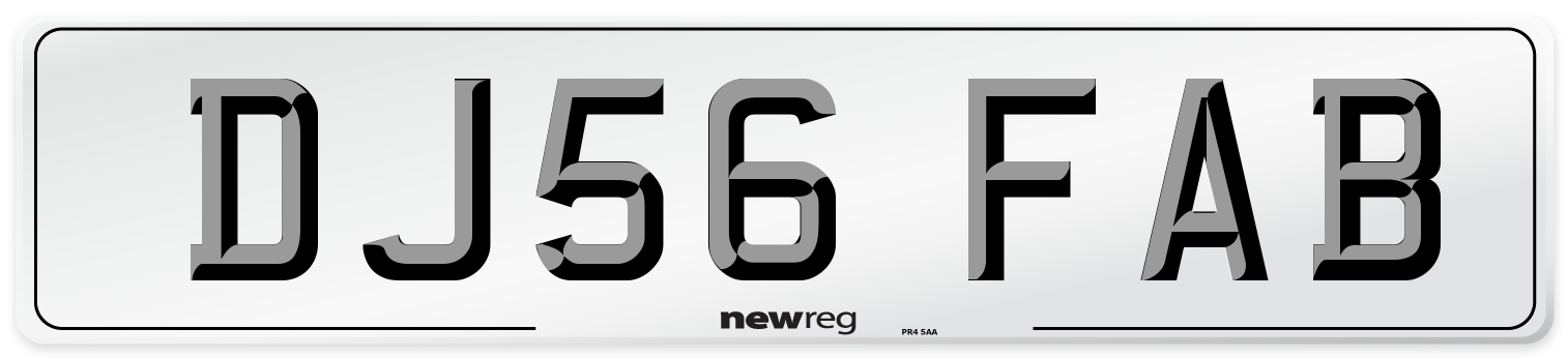 DJ56 FAB Number Plate from New Reg